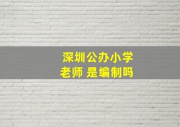 深圳公办小学老师 是编制吗